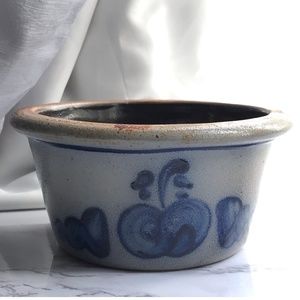 Rowe Pottery Gray Blue 1990 Bowl or Flower Pot VTG